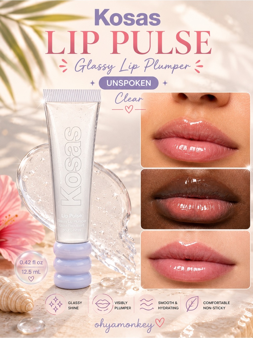 Kosas Lip Pulse Glassy Lip Plumper — Unspoken